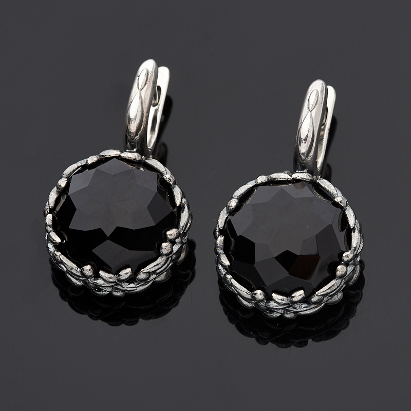 

Серьги агат черный (серебро 925 пр. оксидир.) огранка