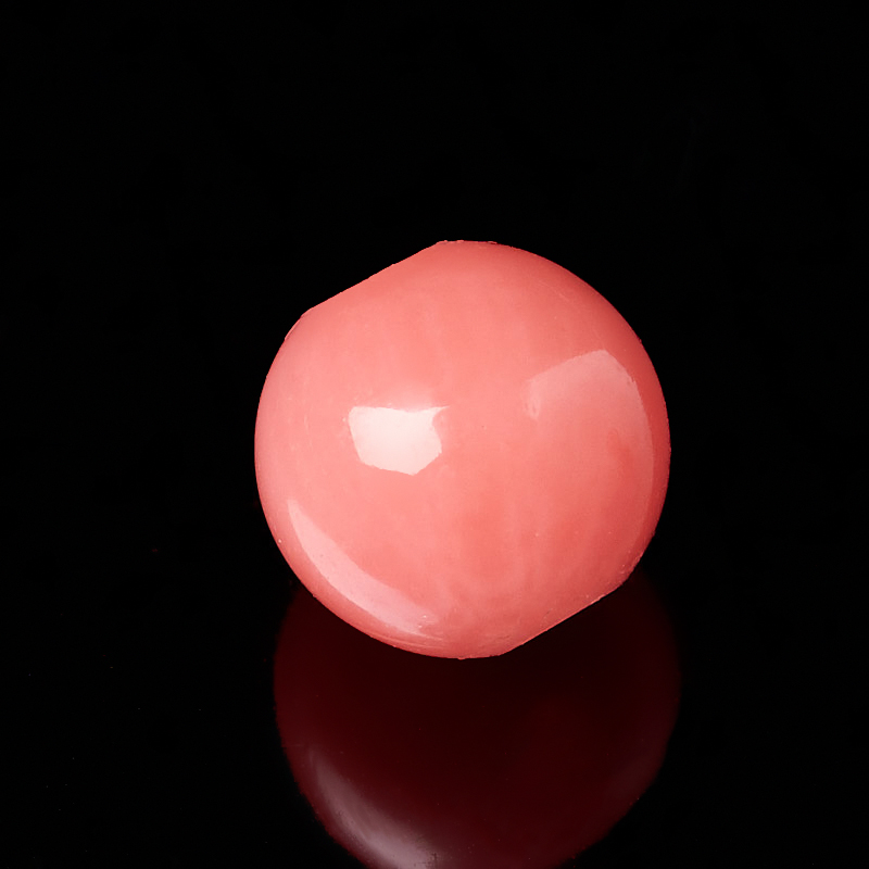 Бусина коралл розовый Индонезия шарик 4 мм (1 шт)