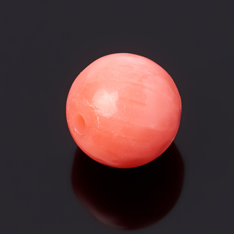 Бусина коралл розовый Индонезия шарик 4 мм огранка (1 шт)