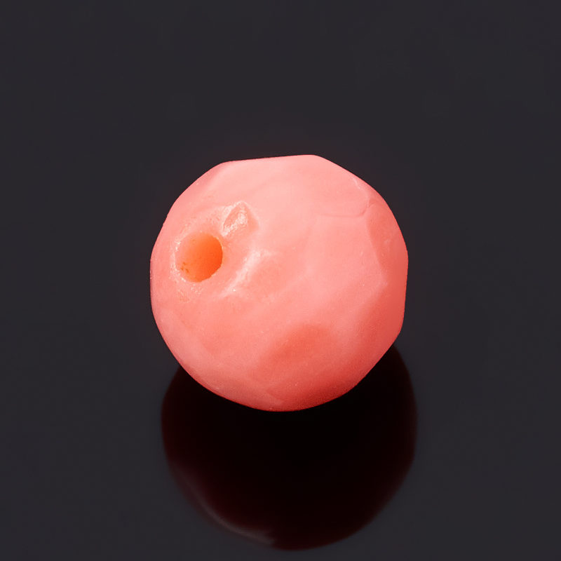 Бусина коралл розовый Индонезия шарик 4 мм огранка (1 шт)