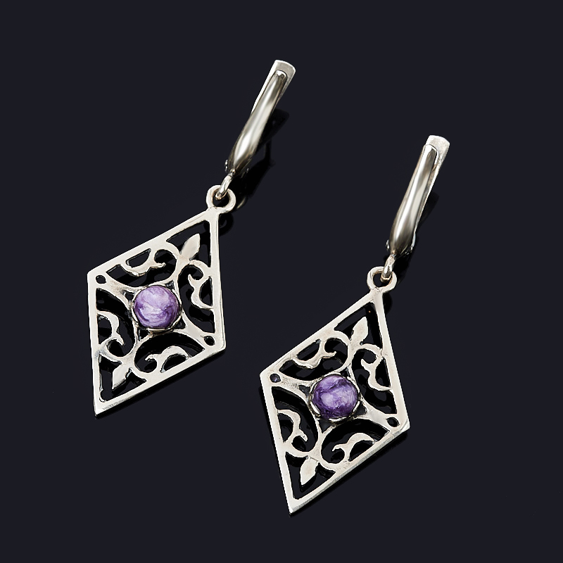 

Серьги чароит (серебро 925 пр.)