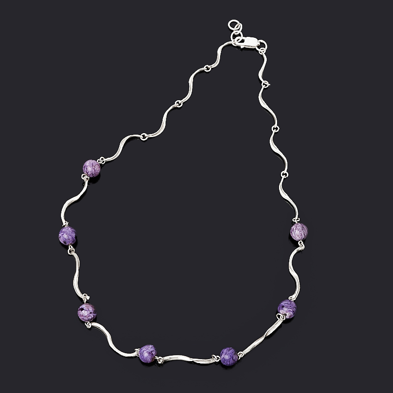 

Колье чароит (серебро 925 пр.) 50 см