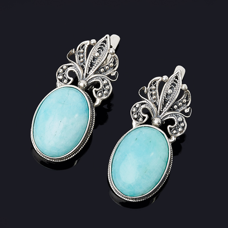 

Серьги амазонит (серебро 925 пр. оксидир.)