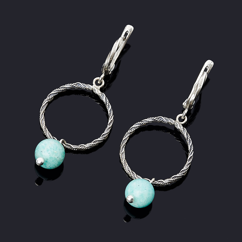 

Серьги амазонит (серебро 925 пр. оксидир.)