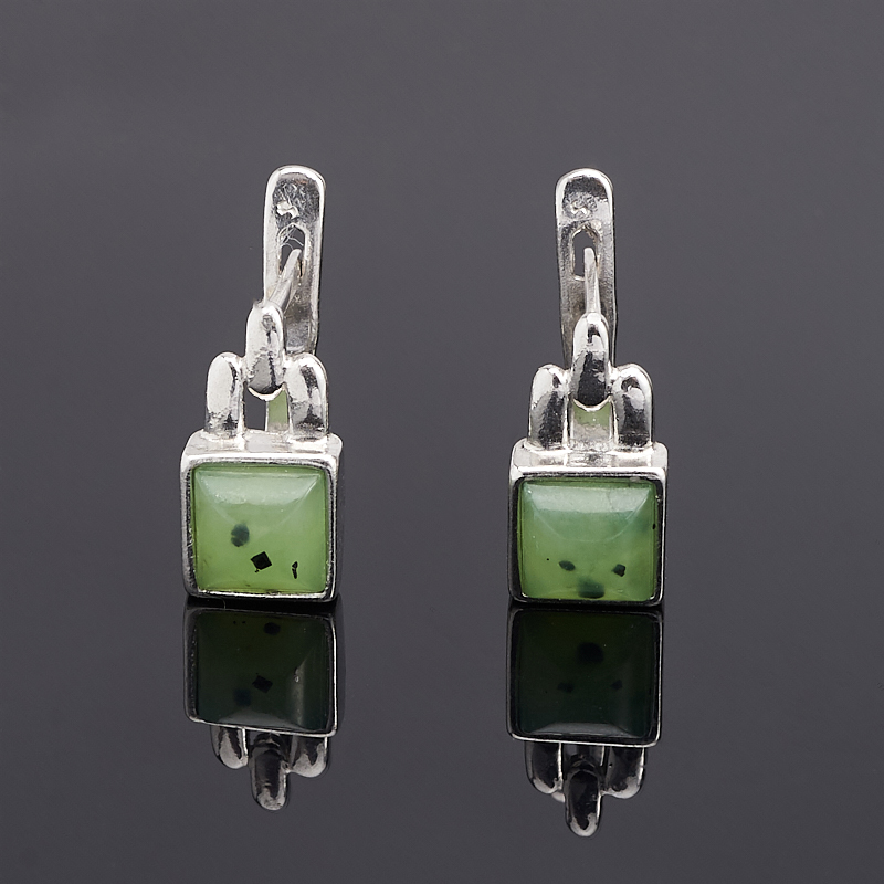 

Серьги нефрит зеленый (серебро 925 пр. родир. бел.)