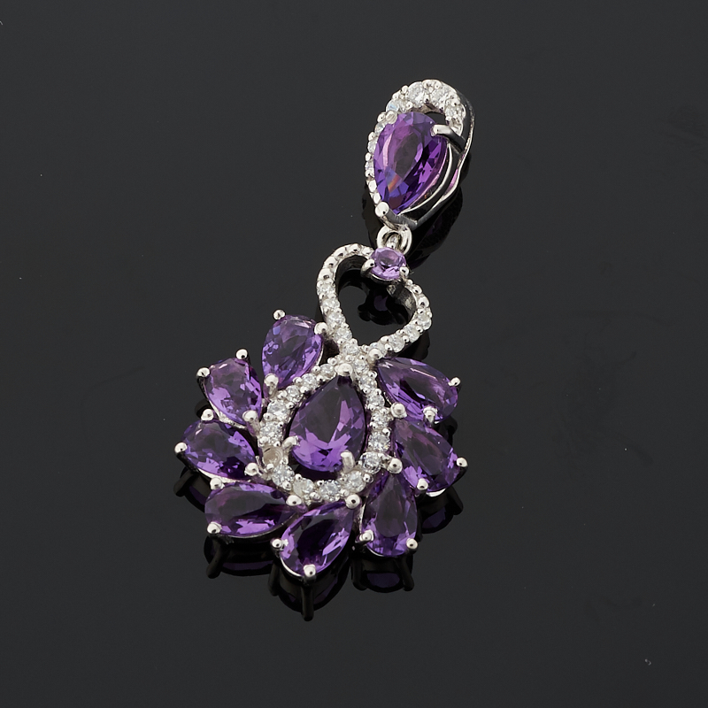 

Кулон аметист (серебро 925 пр. родир. бел.) огранка