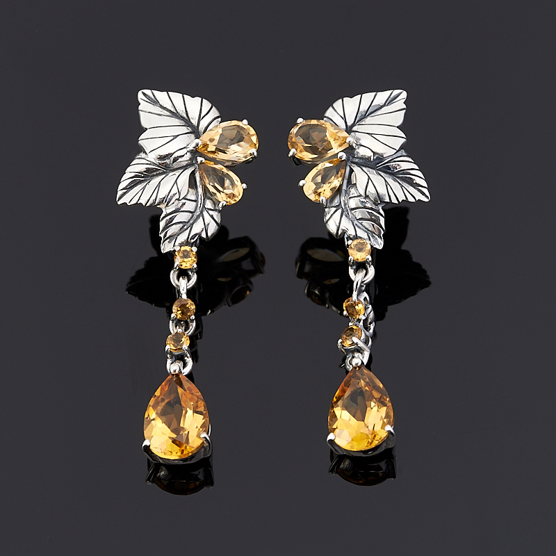 

Серьги цитрин (серебро 925 пр. оксидир.) огранка