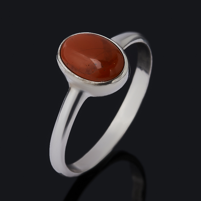 

Кольцо яшма красная (серебро 925 пр. родир. бел.) размер 17