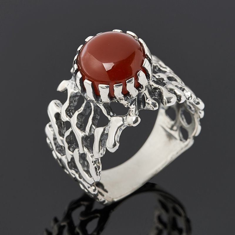 

Кольцо сердолик (серебро 925 пр. оксидир.) размер 18,5