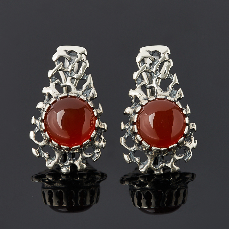 

Серьги сердолик (серебро 925 пр. оксидир.)