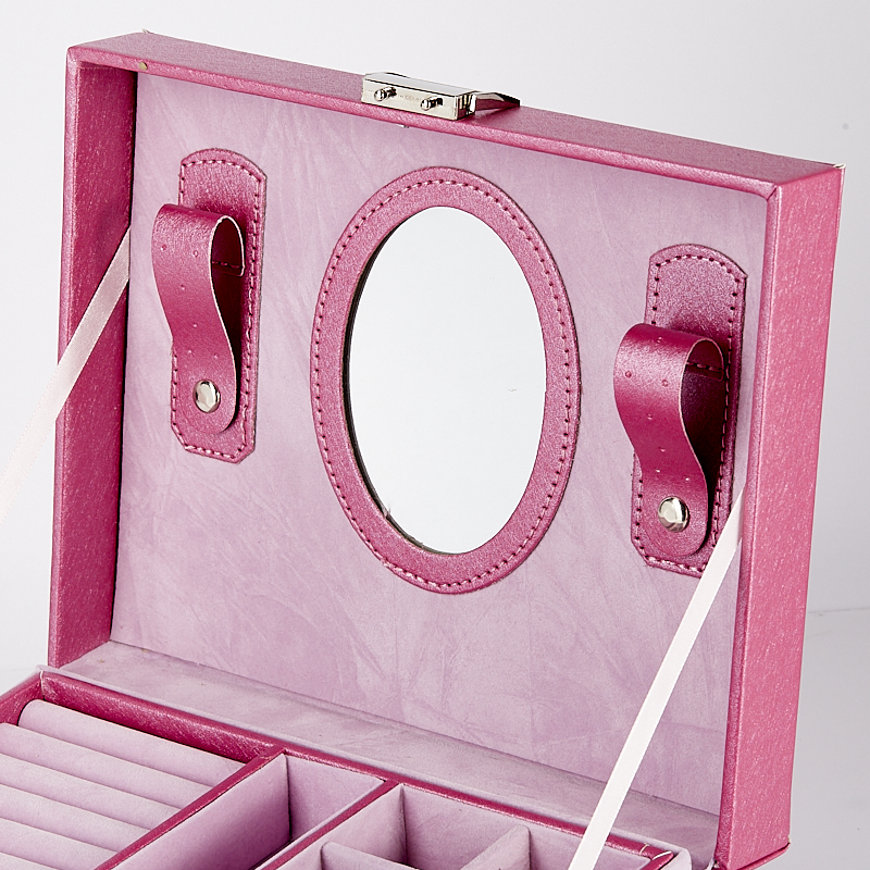Шкатулка для хранения украшений (розовый) 23х18,5х9 см