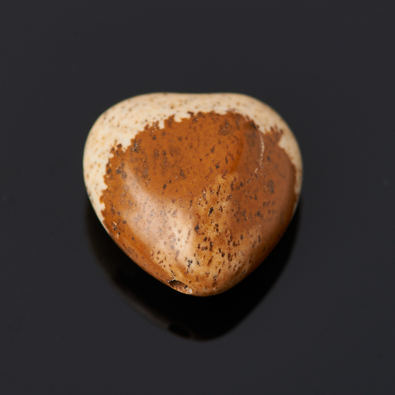 Бусина яшма рисунчатая (песочная) Намибия сердечко 10*10 мм (1 шт)
