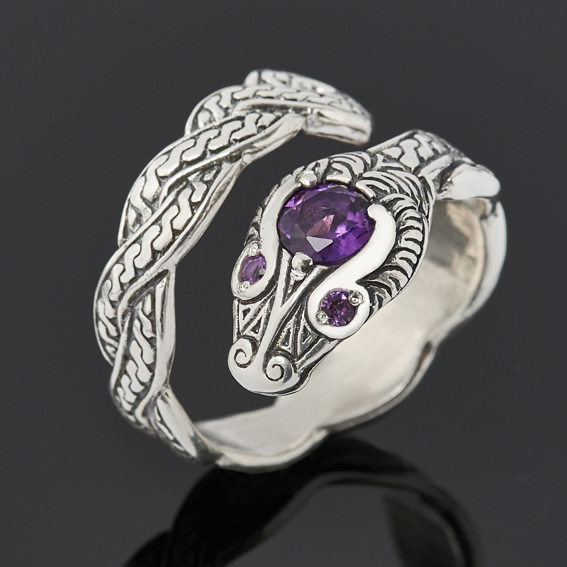 

Кольцо аметист (серебро 925 пр. оксидир.) огранка (регулируемый) размер 17,5