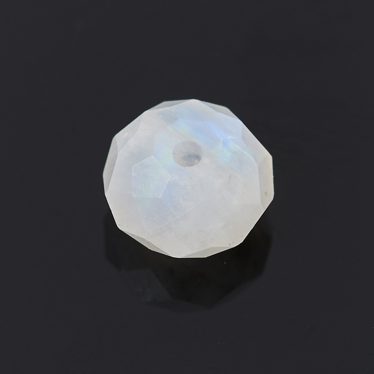 Бусина лунный камень (адуляр) Индия сплюснутый шар 6 мм огранка (1 шт)