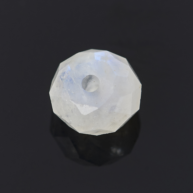 Бусина лунный камень (адуляр) Индия сплюснутый шар 6 мм огранка (1 шт)