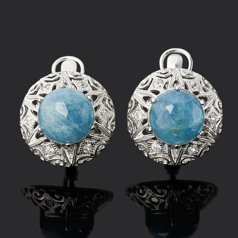 

Серьги аквамарин (серебро 925 пр. родир. бел.)