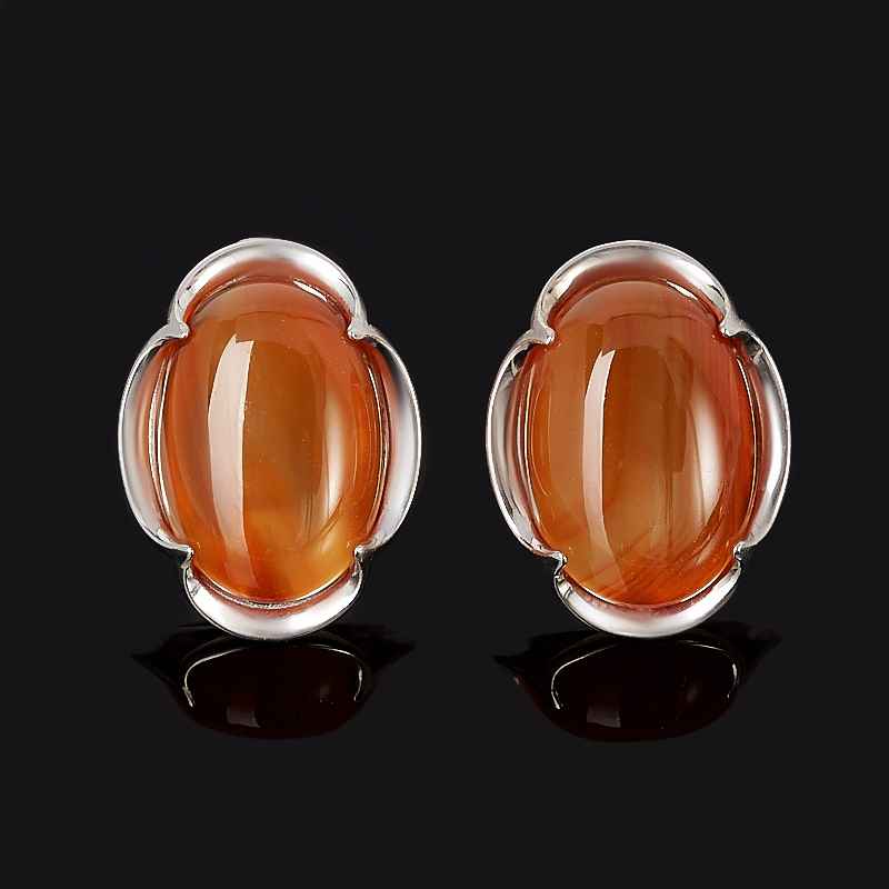 

Серьги сердолик (серебро 925 пр. родир. бел.)