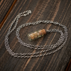 Кулон цитрин Бразилия (биж. сплав) бутылочка 2,5 см