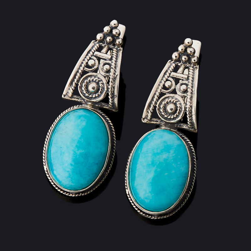 

Серьги амазонит (серебро 925 пр. оксидир.)