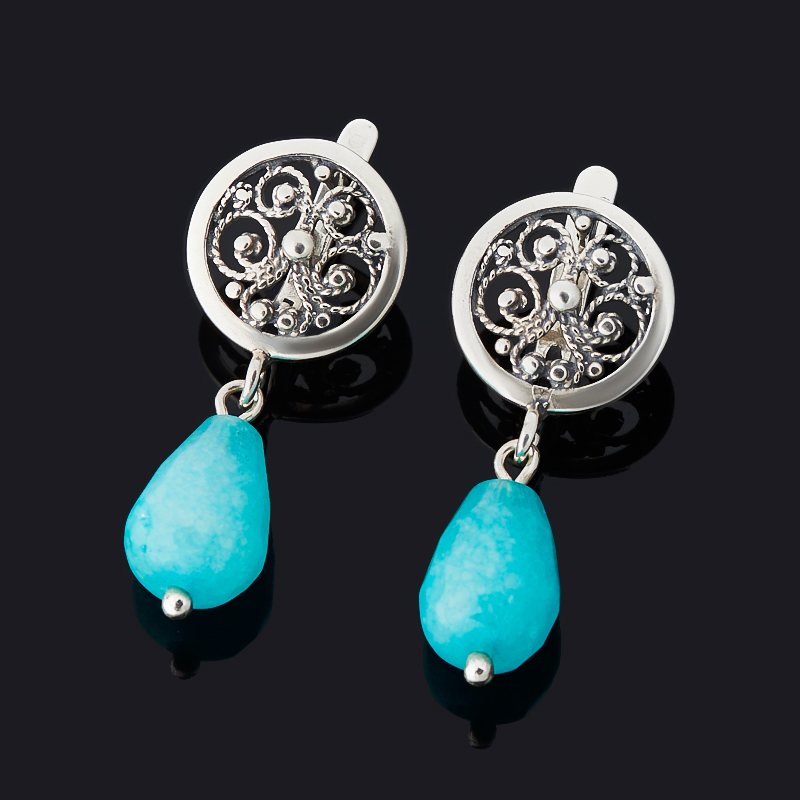 

Серьги амазонит (серебро 925 пр. оксидир.)