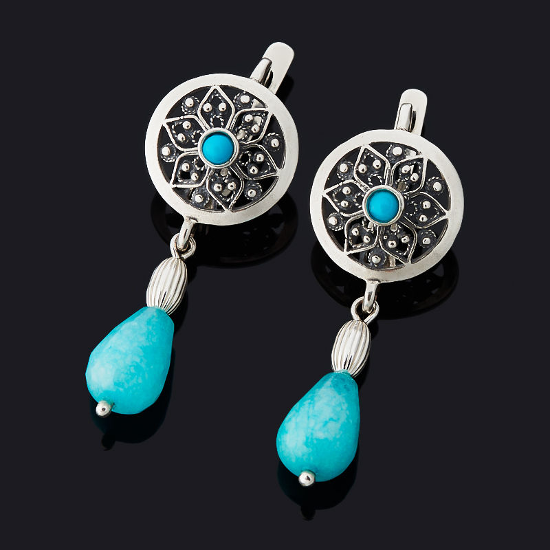 

Серьги амазонит (серебро 925 пр. оксидир.)