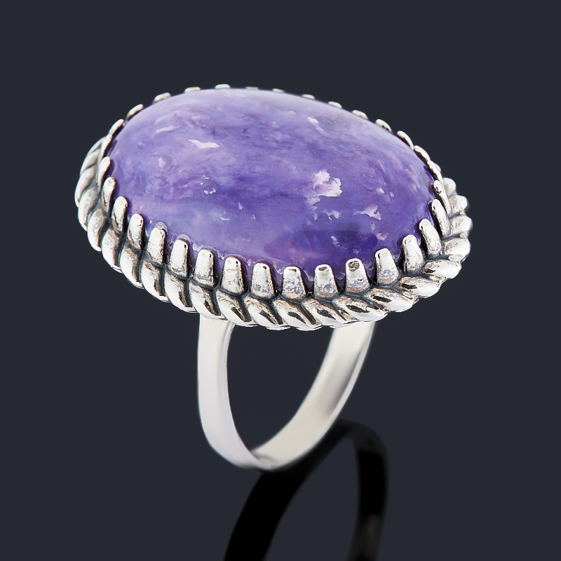 

Кольцо чароит (серебро 925 пр. оксидир.) размер 20,5