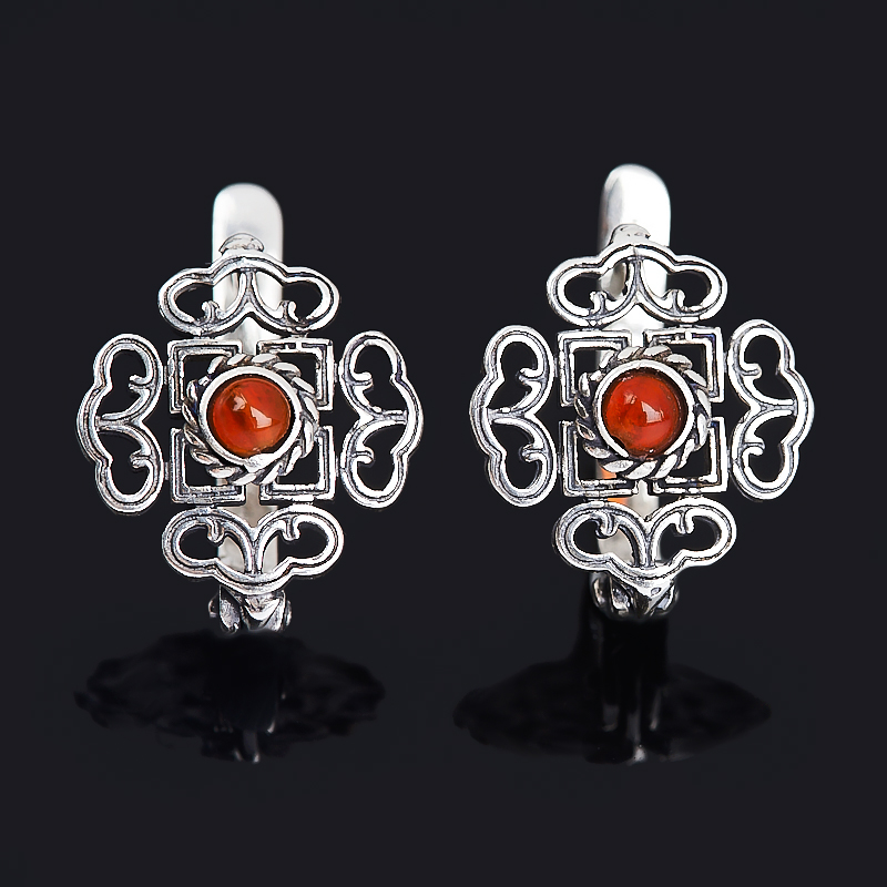 

Серьги сердолик (серебро 925 пр. оксидир.)