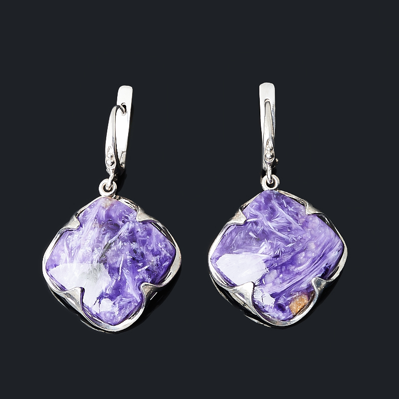 

Серьги чароит (серебро 925 пр.)