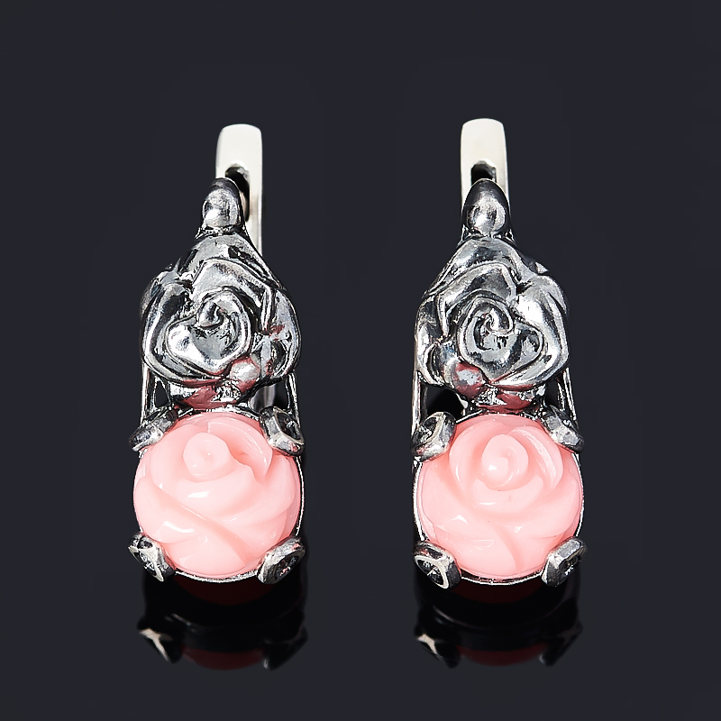 

Серьги коралл розовый (серебро 925 пр. оксидир.)