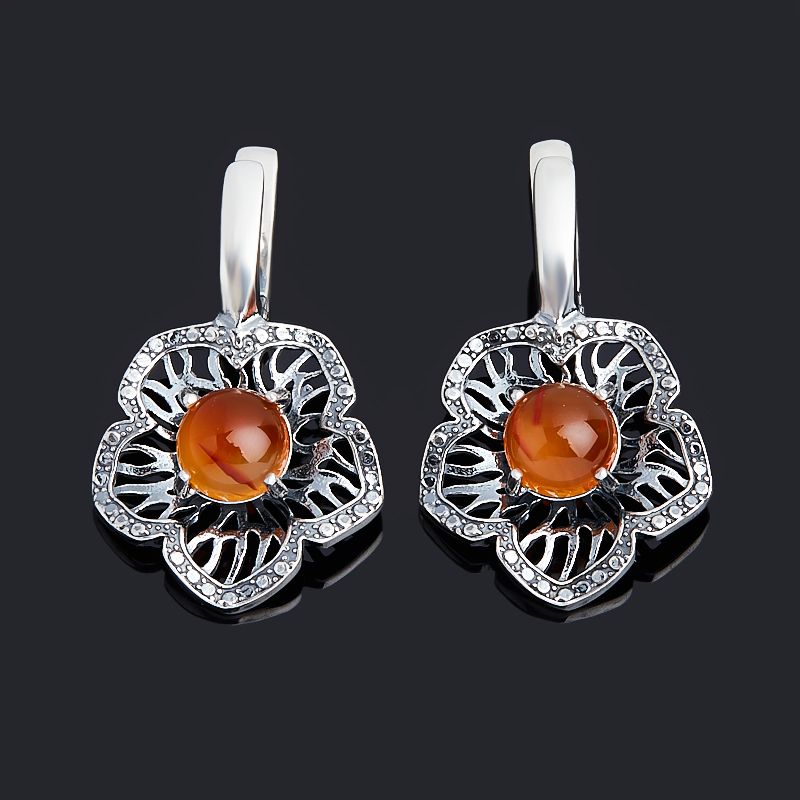 

Серьги сердолик (серебро 925 пр. оксидир.)