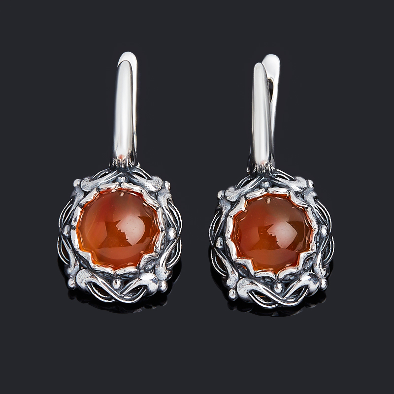 

Серьги сердолик (серебро 925 пр. оксидир.)