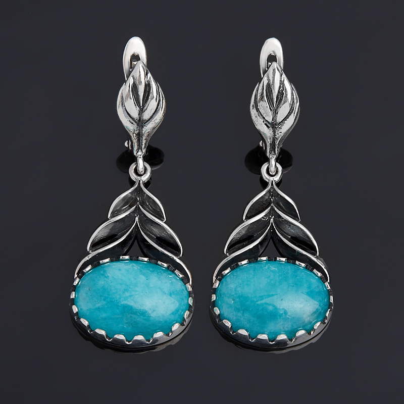 

Серьги амазонит (серебро 925 пр. оксидир.)