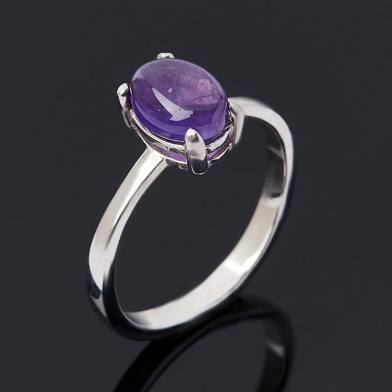 

Кольцо аметист (серебро 925 пр. родир. бел.) размер 17,5