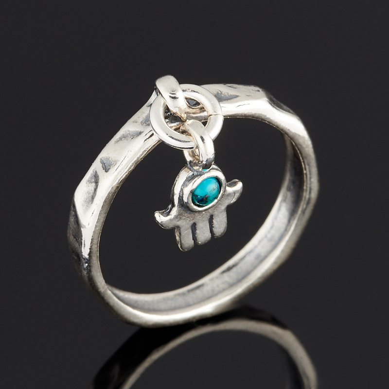 

Кольцо бирюза пресс (серебро 925 пр. оксидир.) размер 18