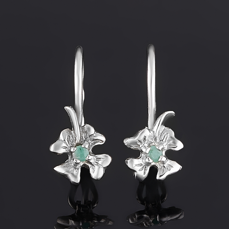 

Серьги изумруд (серебро 925 пр.) огранка