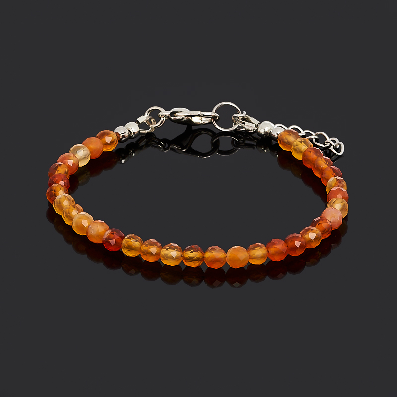 

Браслет сердолик (биж. сплав) огранка 4 мм 16 см (+3 см)