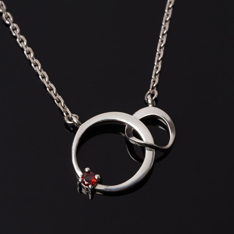 

Кулон гранат альмандин (серебро 925 пр. родир. бел.) огранка