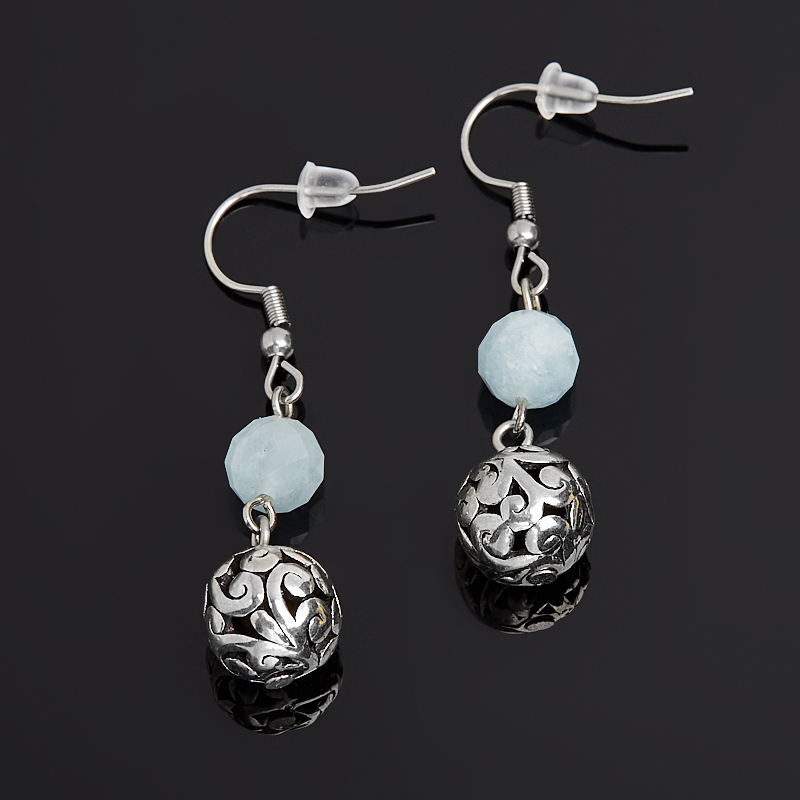 

Серьги аквамарин (биж. сплав, сталь хир.) огранка