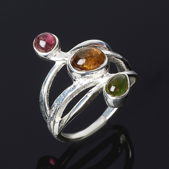 

Кольцо турмалин зеленый (верделит), желтый (дравит), розовый (рубеллит) (серебро 925 пр.) размер 18