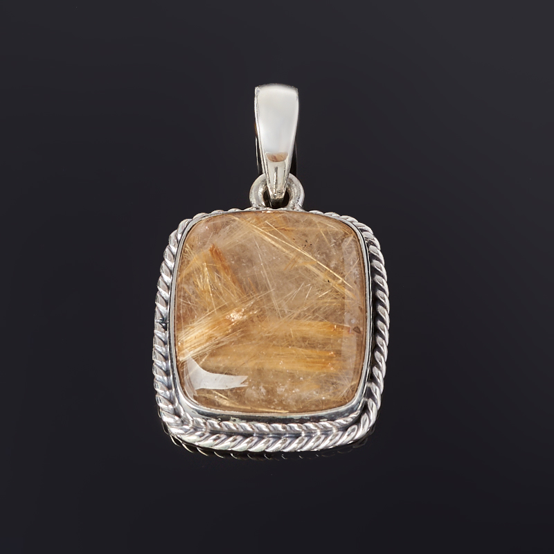 

Кулон рутиловый кварц (серебро 925 пр. оксидир.) прямоугольник