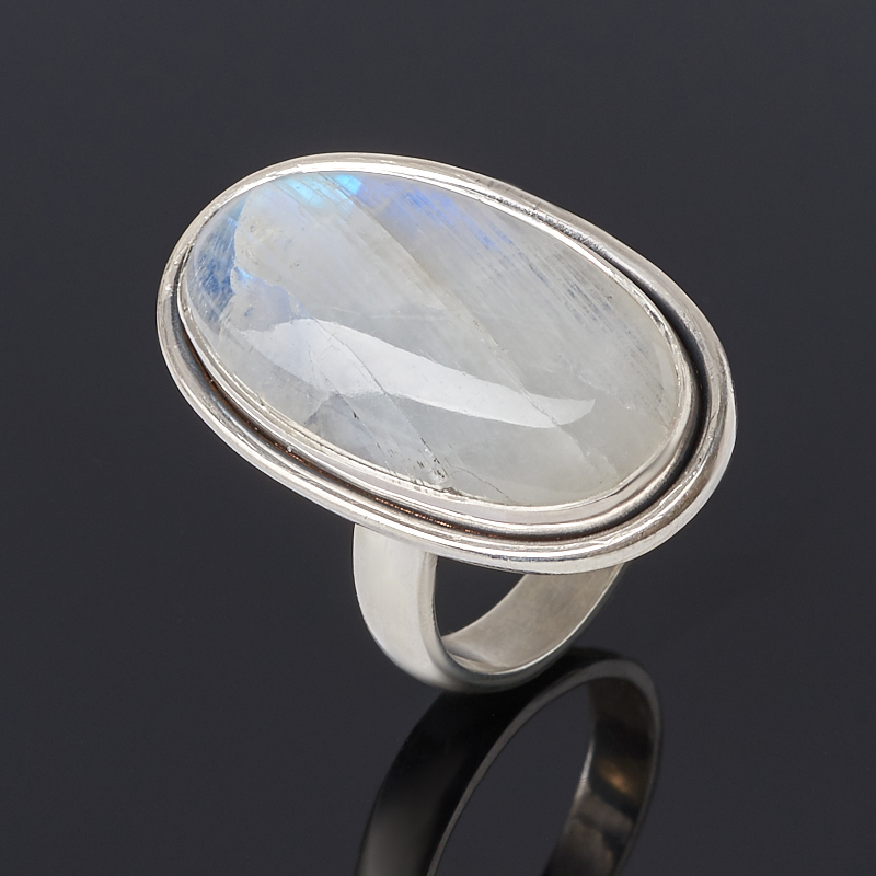 

Кольцо лунный камень (адуляр) (серебро 925 пр. оксидир.) (регулируемый) размер 17,5