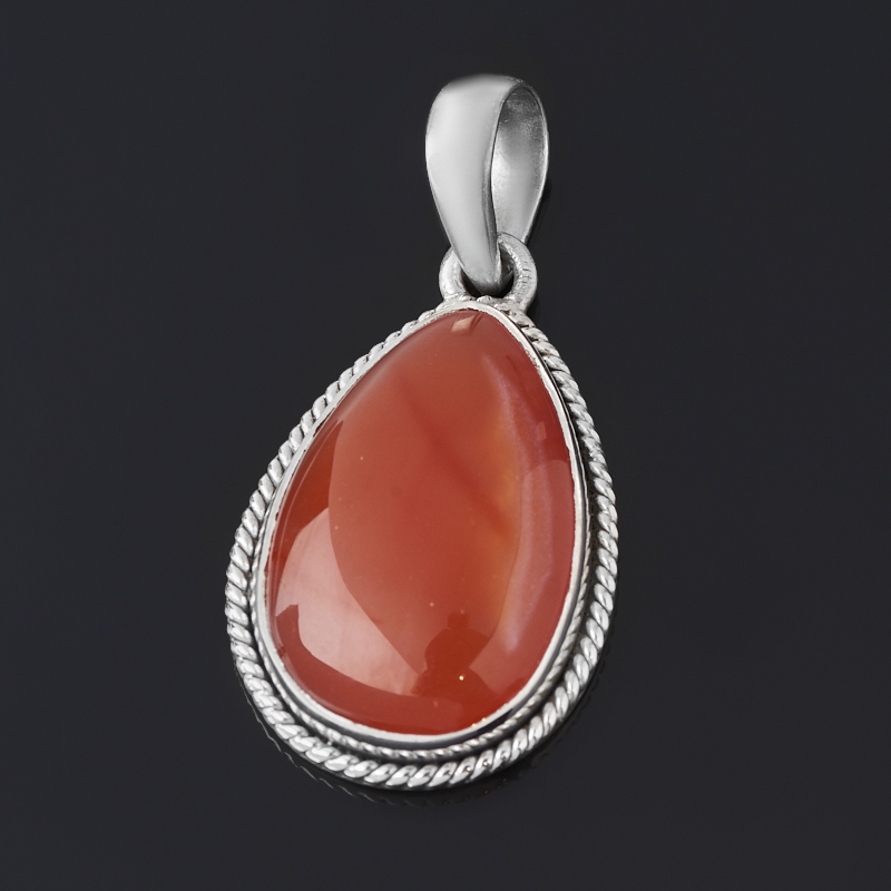 

Кулон сердолик (серебро 925 пр. оксидир.) капля