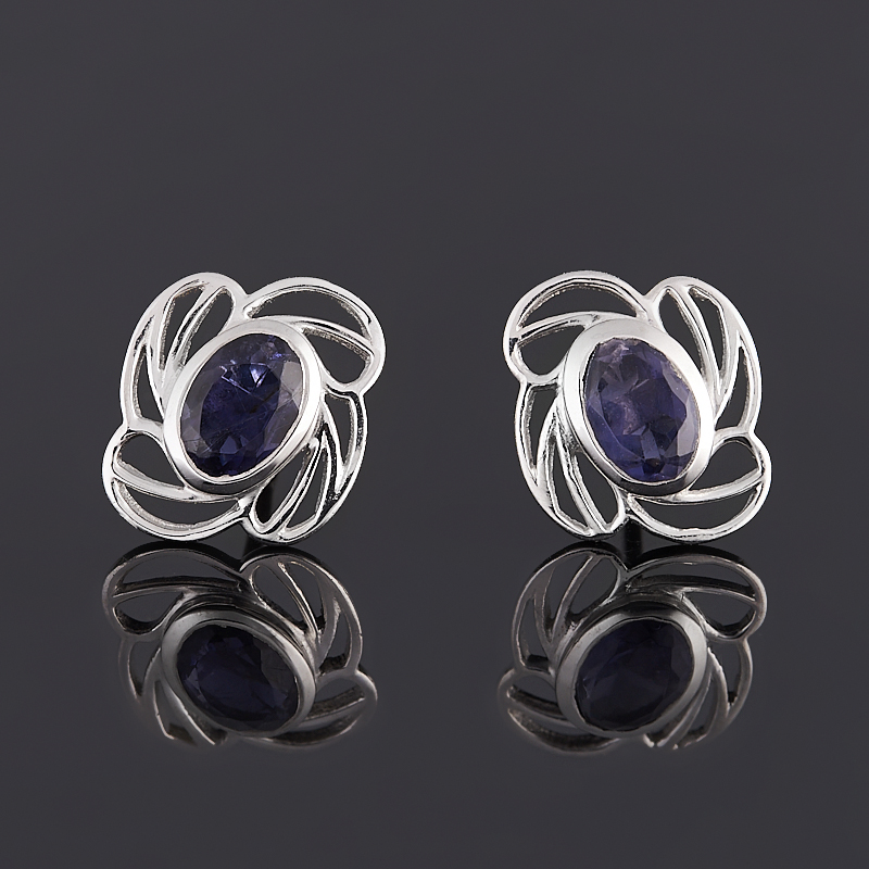

Серьги иолит (кордиерит) (серебро 925 пр.) пуссеты огранка