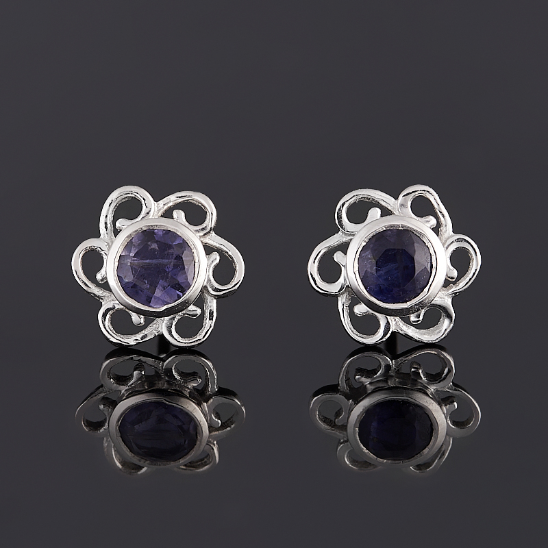 

Серьги иолит (кордиерит) (серебро 925 пр.) пуссеты огранка