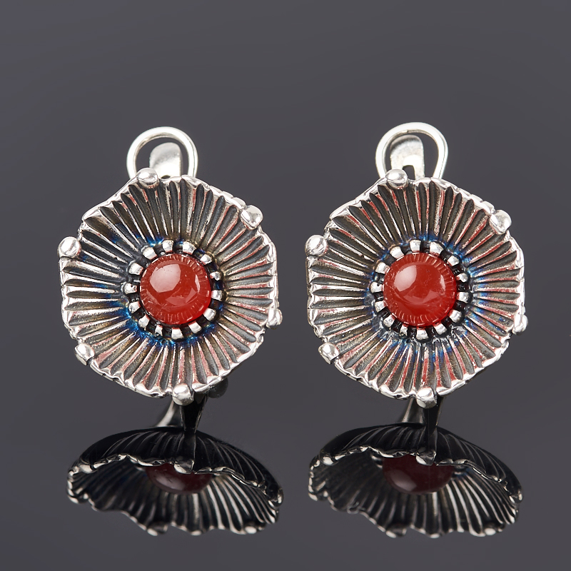 

Серьги сердолик (серебро 925 пр. оксидир.)