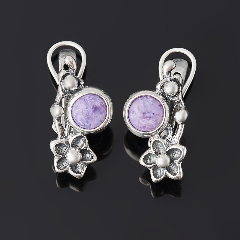 

Серьги чароит (серебро 925 пр. оксидир.)