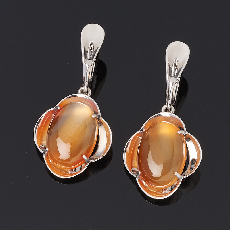 

Серьги сердолик (серебро 925 пр. родир. бел.)