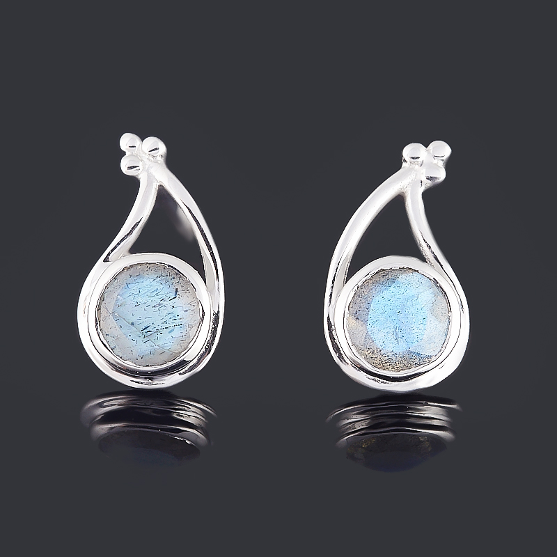 

Серьги лабрадор (серебро 925 пр.) пуссеты огранка