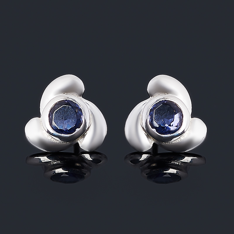 

Серьги иолит (кордиерит) (серебро 925 пр.) пуссеты огранка