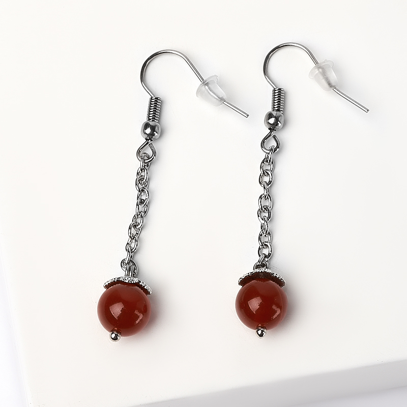 

Серьги сердолик (биж. сплав, сталь хир.)